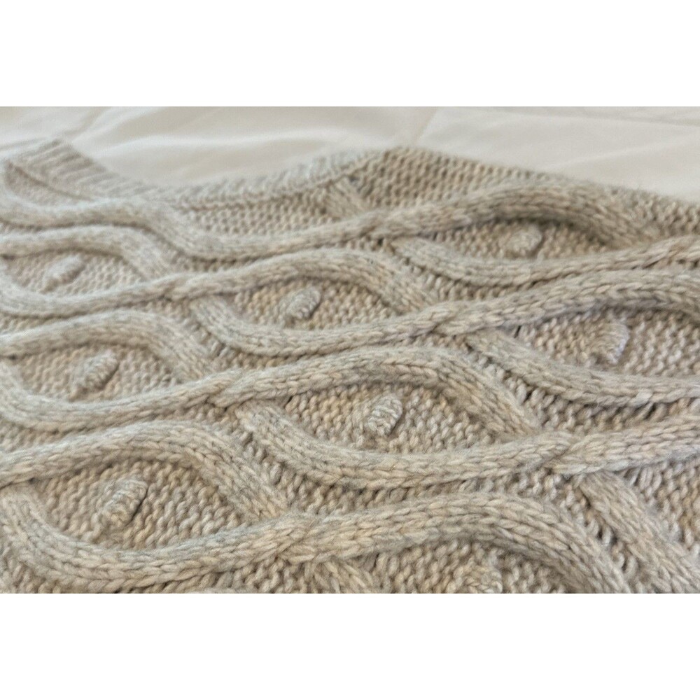 Women’s Sincerely Jules Cableknit Sleeveless Turtleneck Sweater Beige Small - Picture 6 of 6